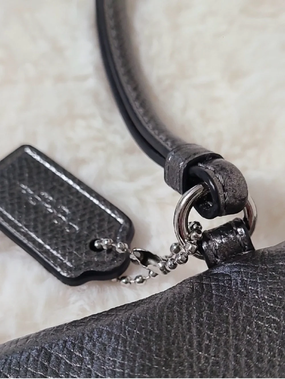 Coach Metallic Silver Wristlet